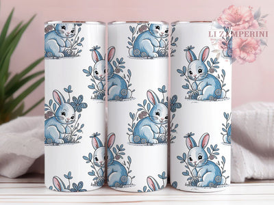 3D Whimsical Floral Easter Bunny Tumbler, 3D Floral Rabbit Tumbler, Cute Spring Bunny Wrap, Whimsical Easter Wrap, Floral Rabbit Wrap, Sublimation Design, Trendy Gift Idea Sublimation Li Zamperini 