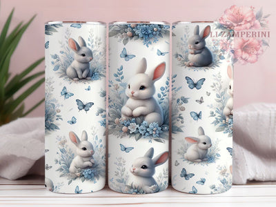 3D Whimsical Floral Easter Bunny Tumbler, 3D Floral Rabbit Tumbler, Cute Spring Bunny Wrap, Whimsical Easter Wrap, Floral Rabbit Wrap, Sublimation Design, Trendy Gift Idea Sublimation Li Zamperini 
