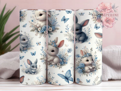 3D Whimsical Floral Easter Bunny Tumbler, 3D Floral Rabbit Tumbler, Cute Spring Bunny Wrap, Whimsical Easter Wrap, Floral Rabbit Wrap, Sublimation Design, Trendy Gift Idea Sublimation Li Zamperini 