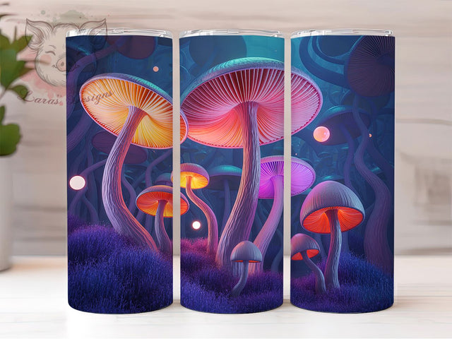 3D Whimsical Magic Mushroom Tumbler, Magic Mushroom Tumbler, Whimsical Mushroom Wrap, Rustic Mushroom Wrap, Fantasy Mushroom Wrap, Sublimation Design, Trendy Gift Idea Sublimation Lara' s Designs 