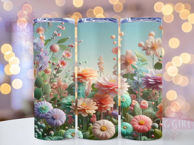3D Whimsical Spring Blossom Tumbler, Spring Blossom Tumbler, Floral 3D Wrap, Whimsical Flower Wrap, Rustic Spring Wrap, Sublimation Design, Trendy Gift Idea Sublimation SvggirlplusArt 