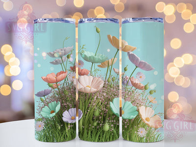 3D Whimsical Spring Blossom Tumbler, Spring Blossom Tumbler, Floral 3D Wrap, Whimsical Flower Wrap, Rustic Spring Wrap, Sublimation Design, Trendy Gift Idea Sublimation SvggirlplusArt 