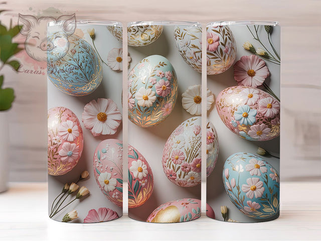 3D Whimsical Spring Easter Egg Tumbler, Spring Egg Tumbler, Colorful Easter Wrap, Whimsical Egg Wrap, Festive Spring Wrap, Sublimation Design, Trendy Gift Idea Sublimation Lara' s Designs 
