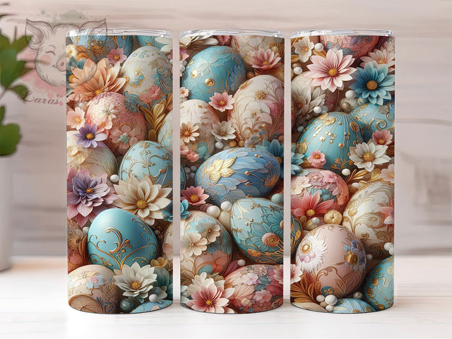 3D Whimsical Spring Easter Egg Tumbler, Spring Egg Tumbler, Colorful Easter Wrap, Whimsical Egg Wrap, Festive Spring Wrap, Sublimation Design, Trendy Gift Idea Sublimation Lara' s Designs 