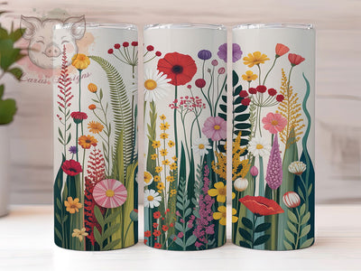 3D Wild Flower Floral Tumbler, 3D Floral Sublimation Design, Elegant Flower Cup Art, 20oz Holiday Tumbler, Whimsical Floral Mug, Stylish Flower Cup, Cozy Floral Wrap Sublimation Lara' s Designs 