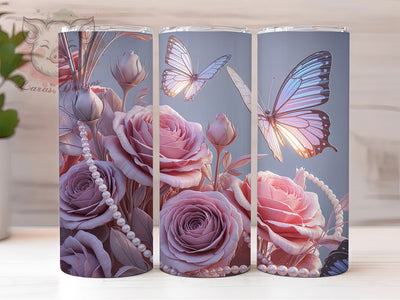 3D Wildflower Butterfly Tumbler, Wildflower Butterfly Tumbler, Whimsical Butterfly Wrap, Elegant Floral Wrap, Vibrant Butterfly Wrap, Sublimation Design, Trendy Gift Idea Sublimation Lara' s Designs 