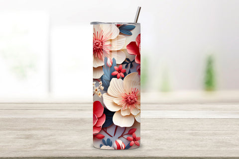 3D Wildflowers Tumbler Wrap | Seamless spring floral, spring, 3D Floral Tumbler Wrap Bundle, Floral Tumbler Wrap, 3D Flowers 20oz Tumbler Sublimation Designs, Tumbler Wraps Sublimation FloridPrintables 