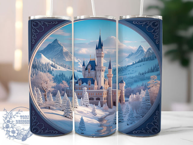 3D Winter Wonderland Christmas Tumbler, Christmas Castle Wrap, Magical Holiday Sublimation Design, 20oz Wonderland Tumbler, Festive Castle Art, Whimsical Winter Mug, Enchanted Christmas Cup Sublimation ToriDesigns 
