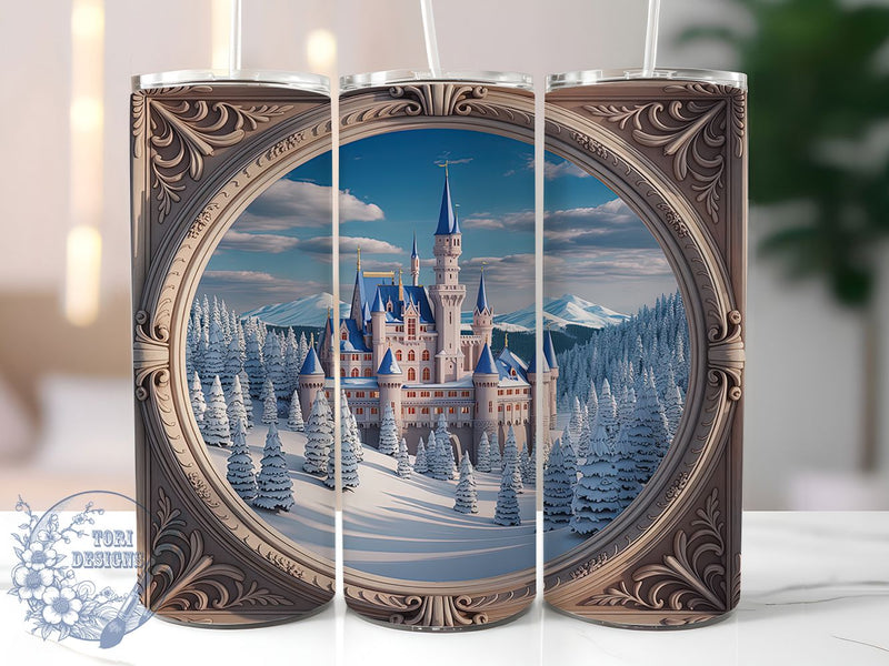 3D Winter Wonderland Christmas Tumbler, Christmas Castle Wrap, Magical Holiday Sublimation Design, 20oz Wonderland Tumbler, Festive Castle Art, Whimsical Winter Mug, Enchanted Christmas Cup Sublimation ToriDesigns 