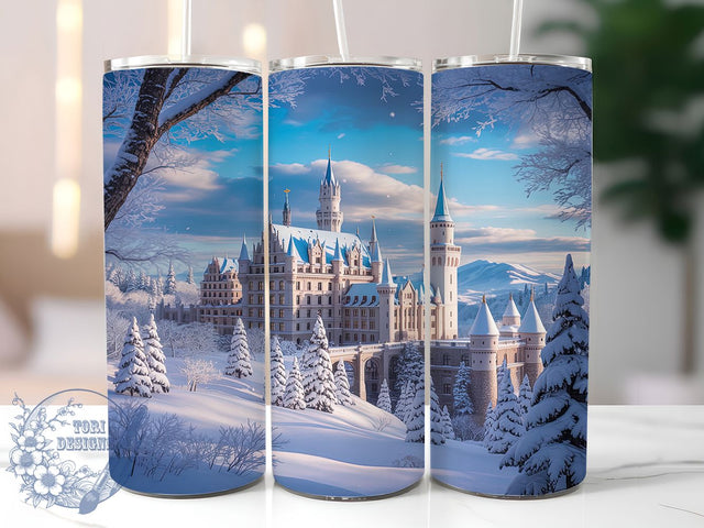 3D Winter Wonderland Christmas Tumbler, Christmas Castle Wrap, Magical Holiday Sublimation Design, 20oz Wonderland Tumbler, Festive Castle Art, Whimsical Winter Mug, Enchanted Christmas Cup Sublimation ToriDesigns 