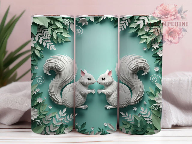 3D Winter Woodland Squirrel Tumbler, Seasonal Squirrel Wrap, Winter Squirrel Sublimation, 20oz Squirrel Tumbler, Woodland Winter Art, Festive Squirrel Mug, Whimsical Winter Cup Sublimation Li Zamperini 