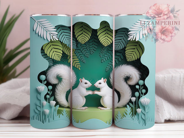 3D Winter Woodland Squirrel Tumbler, Seasonal Squirrel Wrap, Winter Squirrel Sublimation, 20oz Squirrel Tumbler, Woodland Winter Art, Festive Squirrel Mug, Whimsical Winter Cup Sublimation Li Zamperini 