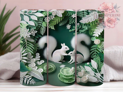 3D Winter Woodland Squirrel Tumbler, Seasonal Squirrel Wrap, Winter Squirrel Sublimation, 20oz Squirrel Tumbler, Woodland Winter Art, Festive Squirrel Mug, Whimsical Winter Cup Sublimation Li Zamperini 