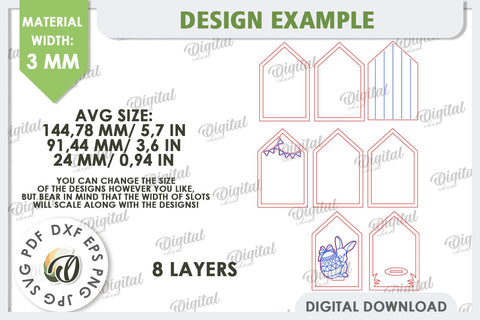 3D Wooden Easter House Laser Cut. Easter Decor SVG SVG Evgenyia Guschina 