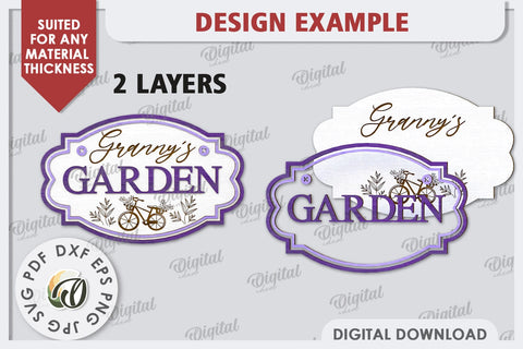 3D Wooden Garden Sign Laser Cut. Granny's Sign SVG SVG Evgenyia Guschina 