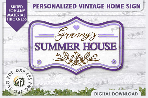 3D Wooden Home Sign Laser Cut. Granny's Sign SVG SVG Evgenyia Guschina 