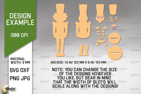 3D Wooden layered nutcrackers Laser Cut Bundle. Xmas SVG SVG Evgenyia Guschina 