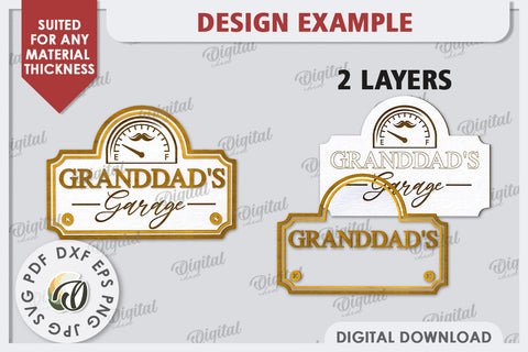 3D Wooden Sign Laser Cut. Granddad's Garage Sign SVG SVG Evgenyia Guschina 