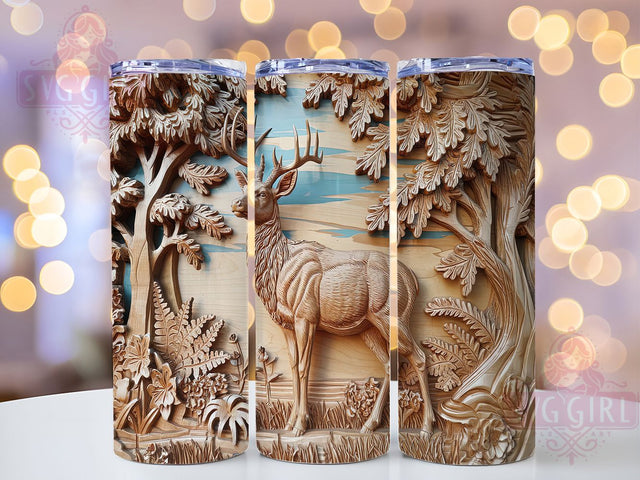 3D Woodland Deer Hunting Tumbler Wrap, 3D Forest Deer, Woodland Animal Tumbler, Hunting Gift Tumbler, Nature Lover Tumbler, Rustic Deer Sublimation, Wildlife Art Tumbler Sublimation SvggirlplusArt 