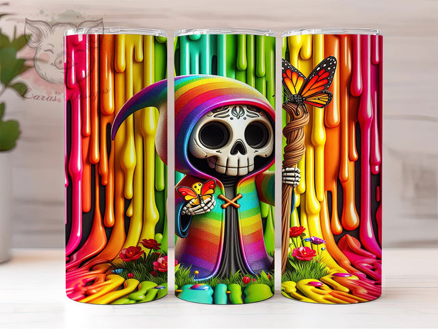 3D Zombie Cute Skulls Halloween Tumbler, Cute Skulls Wrap, Halloween Zombie Cup, Spooky Skull Sublimation, 20oz Tumbler Wrap, Creepy Cute Drinkware, Zombie Skull Design Sublimation Lara' s Designs 