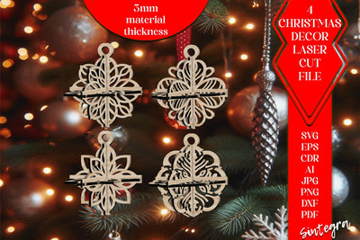 3DChristmas 4Balls Set SVG Laser Cut v24 SVG Sintegra 