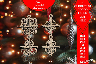 3DChristmas 4Balls Set SVG Laser Cut v25 SVG Sintegra 