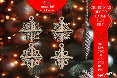 3DChristmas 4Balls Set SVG Laser Cut v26 SVG Sintegra 