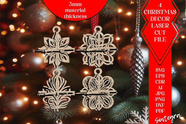 3DChristmas 4Balls Set SVG Laser Cut v30 SVG Sintegra 