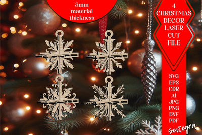 3DChristmas 4Balls Set SVG Laser Cut v35 SVG Sintegra 