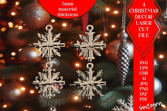 3DChristmas 4Balls Set SVG Laser Cut v35 SVG Sintegra 