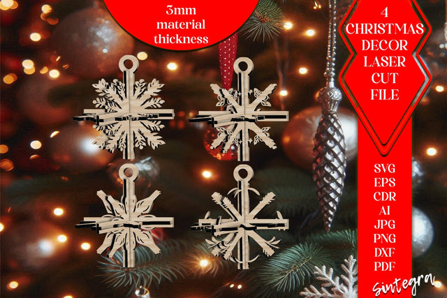 3DChristmas 4Balls Set SVG Laser Cut v37 SVG Sintegra 