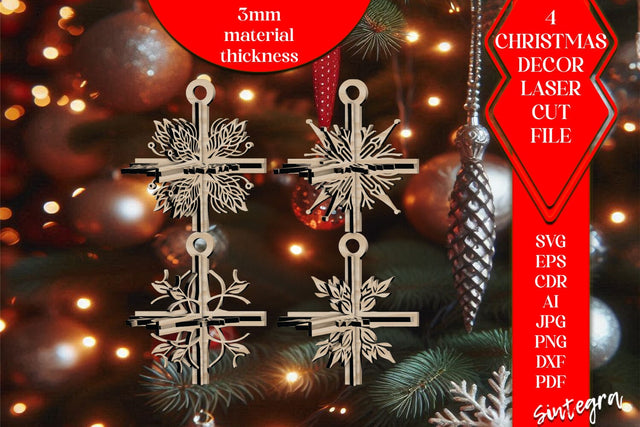 3DChristmas 4Balls Set SVG Laser Cut v39 SVG Sintegra 