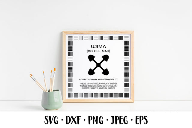 3rd day of Kwanzaa. Seven Principles of Kwanzaa typography SVG LaBelezoka 