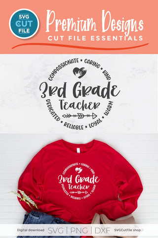 3rd Grade Teacher svg, third grade teacher svg, 3rd Grade, Third Grade SVG SVG Cut File 