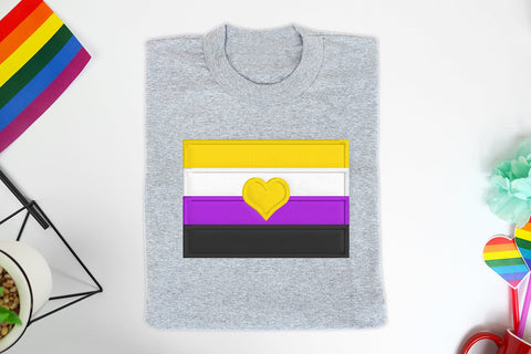 4 Color LGBT Pride Flag Love Applique Embroidery Embroidery/Applique DESIGNS Designed by Geeks 