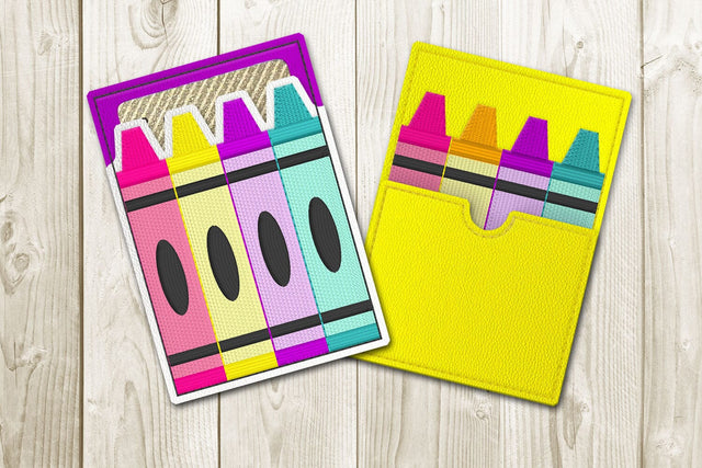 4 Crayons Gift Card Holder ITH Applique Embroidery Embroidery/Applique DESIGNS Risa Rocks It 