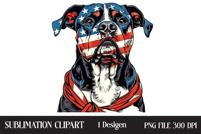 4 of July Patriotic Dog American Flag PNG ,Illustrator Clipart,Quotes and Sayings,Food & Drink,On Sale, Print & Cut Sublimation Newmockups 
