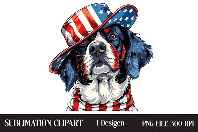 4 of July Patriotic Dog American Flag PNG ,Illustrator Clipart,Quotes and Sayings,Food & Drink,On Sale, Print & Cut Sublimation Newmockups 