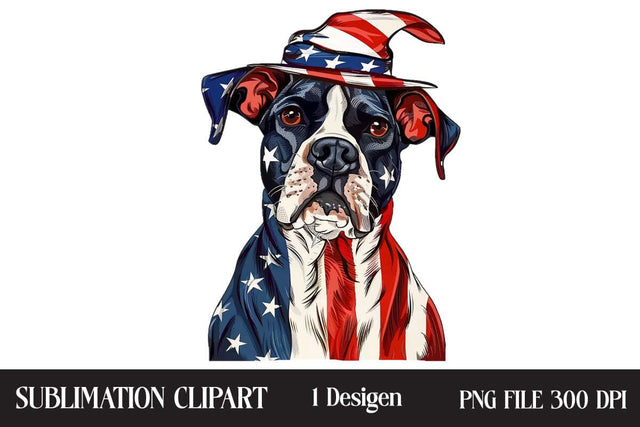 4 of July Patriotic Dog American Flag PNG ,Illustrator Clipart,Quotes and Sayings,Food & Drink,On Sale, Print & Cut Sublimation Newmockups 