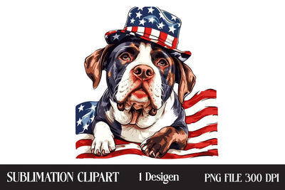 4 of July Patriotic Dog American Flag PNG ,Illustrator Clipart,Quotes and Sayings,Food & Drink,On Sale, Print & Cut Sublimation Newmockups 