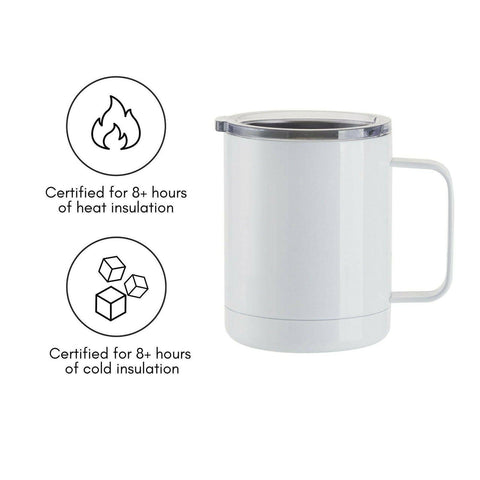 4 Pack 10oz Stainless Steel Coffee Cups – White Sublimation-Ready Insulated Mugs Physical Craft Express 