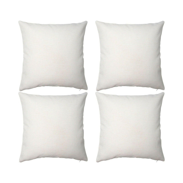 4 Pack Ivory Linen Sublimation Pillow Covers – 18"x18" with Zipper Physical Craft Express 