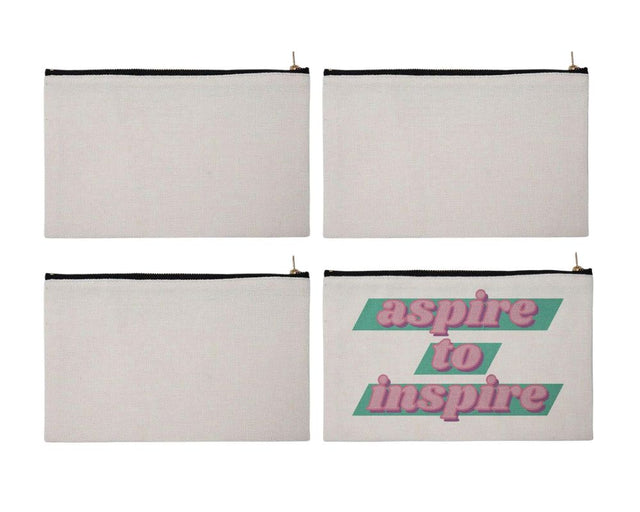 4 Pack Linen Sublimation Cosmetic Bags – 9x6 with Zipper Physical Craft Express 