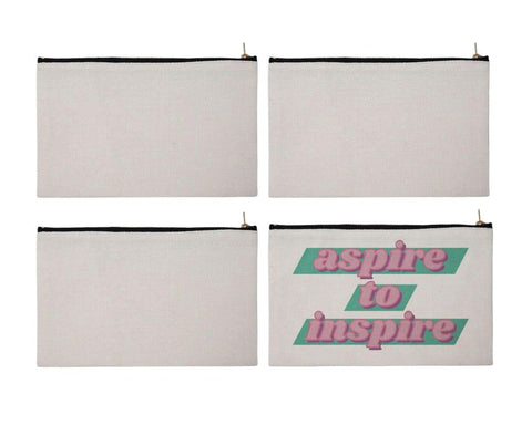 4 Pack Linen Sublimation Cosmetic Bags – 9x6 with Zipper Physical Craft Express 
