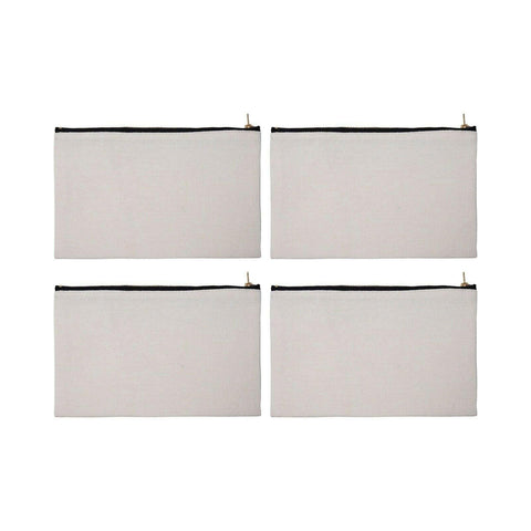 4 Pack Linen Sublimation Cosmetic Bags – 9x6 with Zipper Physical Craft Express 