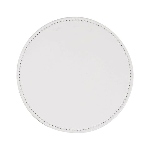 4 Pack Round Vegan Leather Sublimation Coasters – 4" White Physical Craft Express 