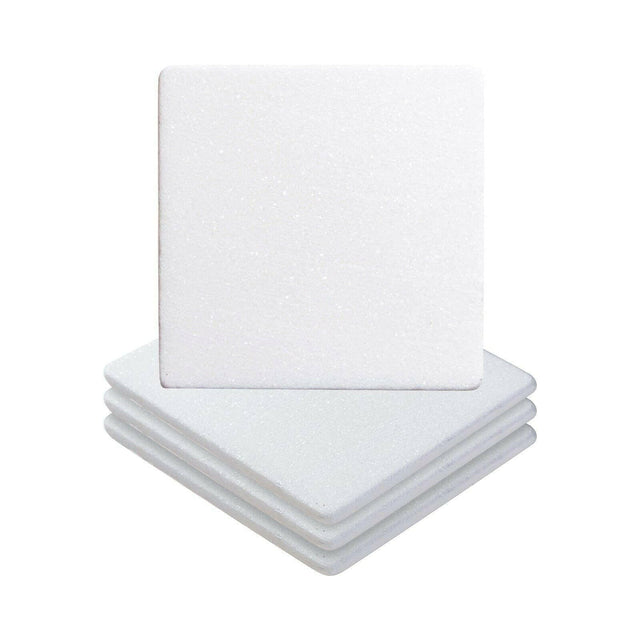 4 Pack Square Marble Sublimation Coasters | 4x4 White Stone Blanks for Sublimation Physical Craft Express 