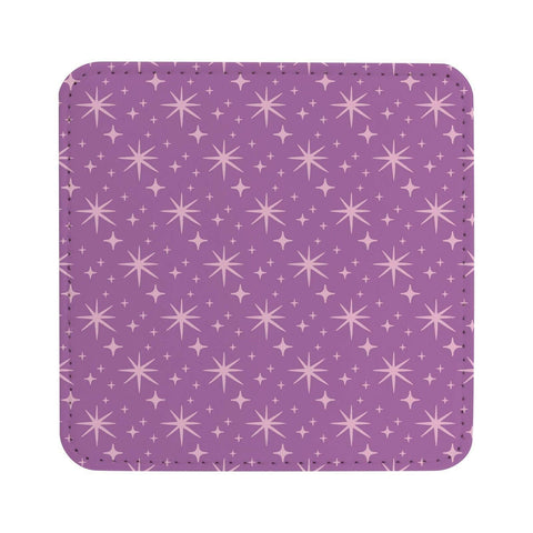 4 Pack Square Vegan Leather Sublimation Coasters – 4" x 4" White Physical Craft Express 