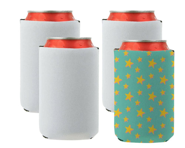 4 Pack Sublimation Neoprene Can Coolers – 12oz White Physical Craft Express 