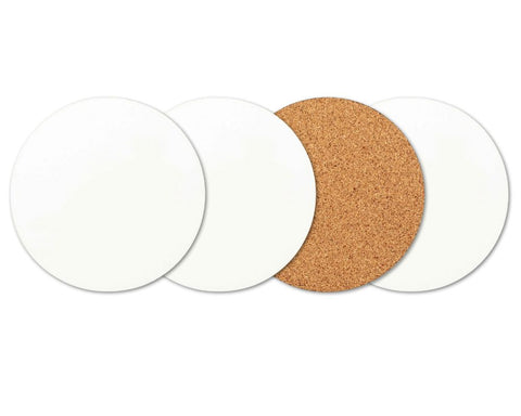 4-Pack White Round Coasters – Sublimation Hardboard Blanks Physical Craft Express 